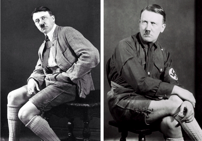 Hitler in Lederhosen posierend