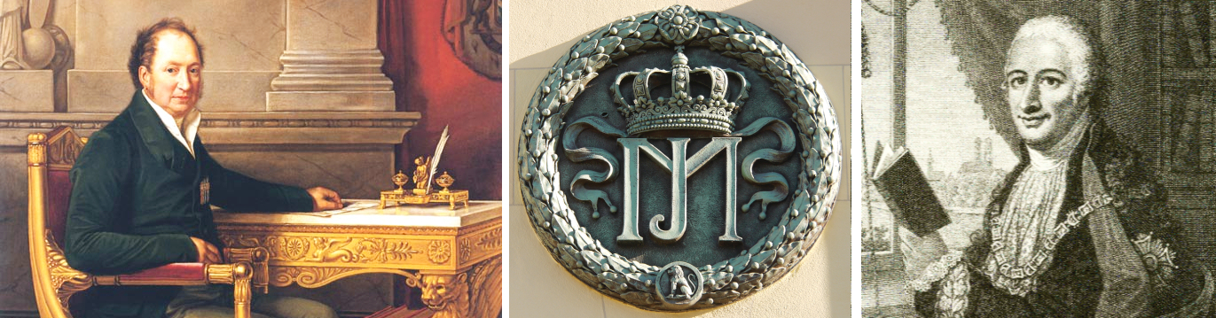 Der erste bayerische König Max I. + Logo + Minister Montgelas